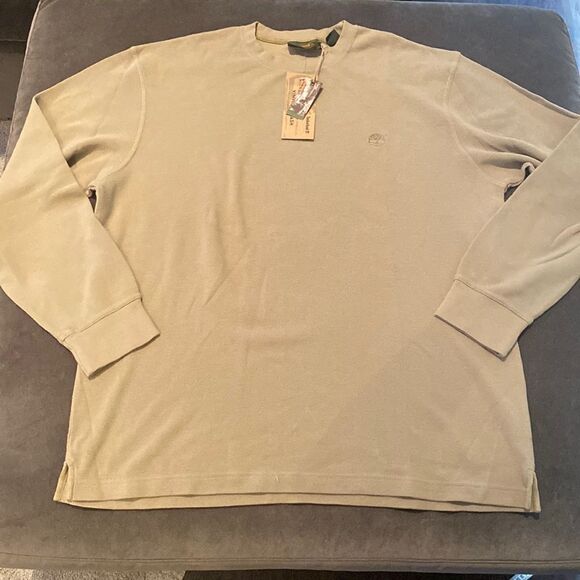Men’s Timberland Sweater Crew Neck Vintage Wash 100% Cotton Size XL NWT - Picture 1 of 10